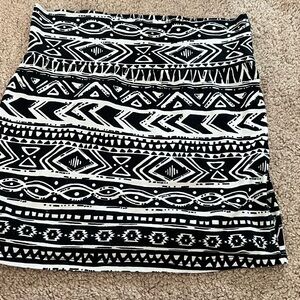 Charlotte Russe Black and White Mini Pencil Skirt